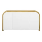 U_STYLE 59.8''Sideboard Buffet Cabinet with Arched Ceiling and 4-door Pine Veneer Storage Cabinet - Image 3