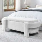 Goldoma linen storage bench in yellow with cushioned seat and hidden storage compartment