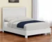 Goldoma White Ribbed Texture Solid Wood California King Bed Frame