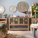 INNOVA Natural Durable Eco-Friendly Artistic Wooden Storage Buffet Sideboards Cabinets Furniture for Dining Room - Image 4