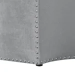 Silver tufted ottoman - Goldoma 33-inch octagonal cocktail ottoman with nailhead trim in living room setting