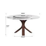 Pandora Round Sintered Stone Dining Table with Rotating Top - 6 Seater