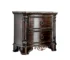 Elegant marble top nightstand with two drawers in brown cherry wood finish