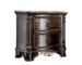 Elegant marble top nightstand with two drawers in brown cherry wood finish