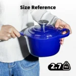 1.75QT Best-selling Household Cast Iron Enamel Pots Ceramic Non-stick Pans Multi-functional Stew Pots Flat-bottom Pans - Image 4