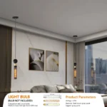 US Stock Free Shipping 2.8 Inch Single Black Iron Pendant Light Adjustable Hanging Lamp for Kitchen Island Dining Room