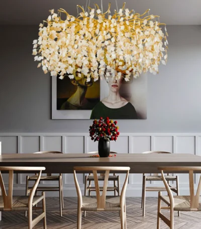 Modern crystal chandelier tree branch chandelier in dining room