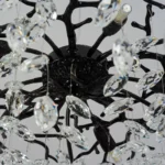 Black K9 Crystal Tree Branches Chandelier,Modern Round Crystal Chandeliers for Dining Room,Bedroom, Living Room,