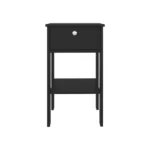 Newcastle Nightstand with One Drawer and Open Shelf – Modern Bedside Table, Black – side view