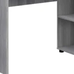 HMS 34" Modern White L-Shape Computer Desk with Two Drawers Solid Wood Office Desk Space-Saving Laptop Table for Bedroom