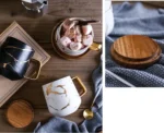 Coffee Mugs Marble Gold Inlay Mug Breakfast Mug Office Home Drinkware Milk Cup Dropshipping – close-up detail