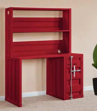 HMS 47" Red Iron Computer Desk with Comfortable Writing Surface