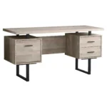 HMS 24" Brown and Black Office Desk with Three Drawers – close-up detail