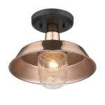 HMS Shiny Copper Shallow Plate Adjustable Pendant Light Elegant Chandelier for Home Decor – top view