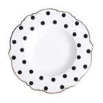 Brief Tableware Gold Edge Irregular Ceramic Plate Floral Shape Porcelain Steak Salad Dessert Dish Tray Household Dinner