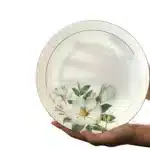 Bone China Plate Set for Household, Ceramic Dinner, Vegetable Dishes, Round Deep Plate, European Pastoral Tableware, 8 inch