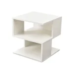 White 2-Layer Plastic Bookshelf Simple Household Design for Bedroom Kids Room Office & Living Room Kitchen Space