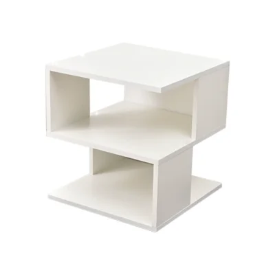 White 2-Layer Plastic Bookshelf Simple Household Design for Bedroom Kids Room Office & Living Room Kitchen Space