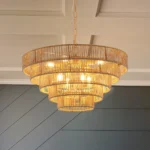 US Stock Free Shipping 24 Inch Farmhouse Chandelier 6-Light Boho Pendant Light Fixtures for Dining Room Bedroom Kitchen
