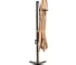 10 ft offset patio umbrella in tan polyester with cantilever stand and base