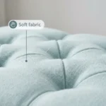 Baby blue tufted storage ottoman bench with hidden storage in living room