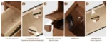 Narrow Solid Walnut Wood Nightstand with 3 Drawers – angled view