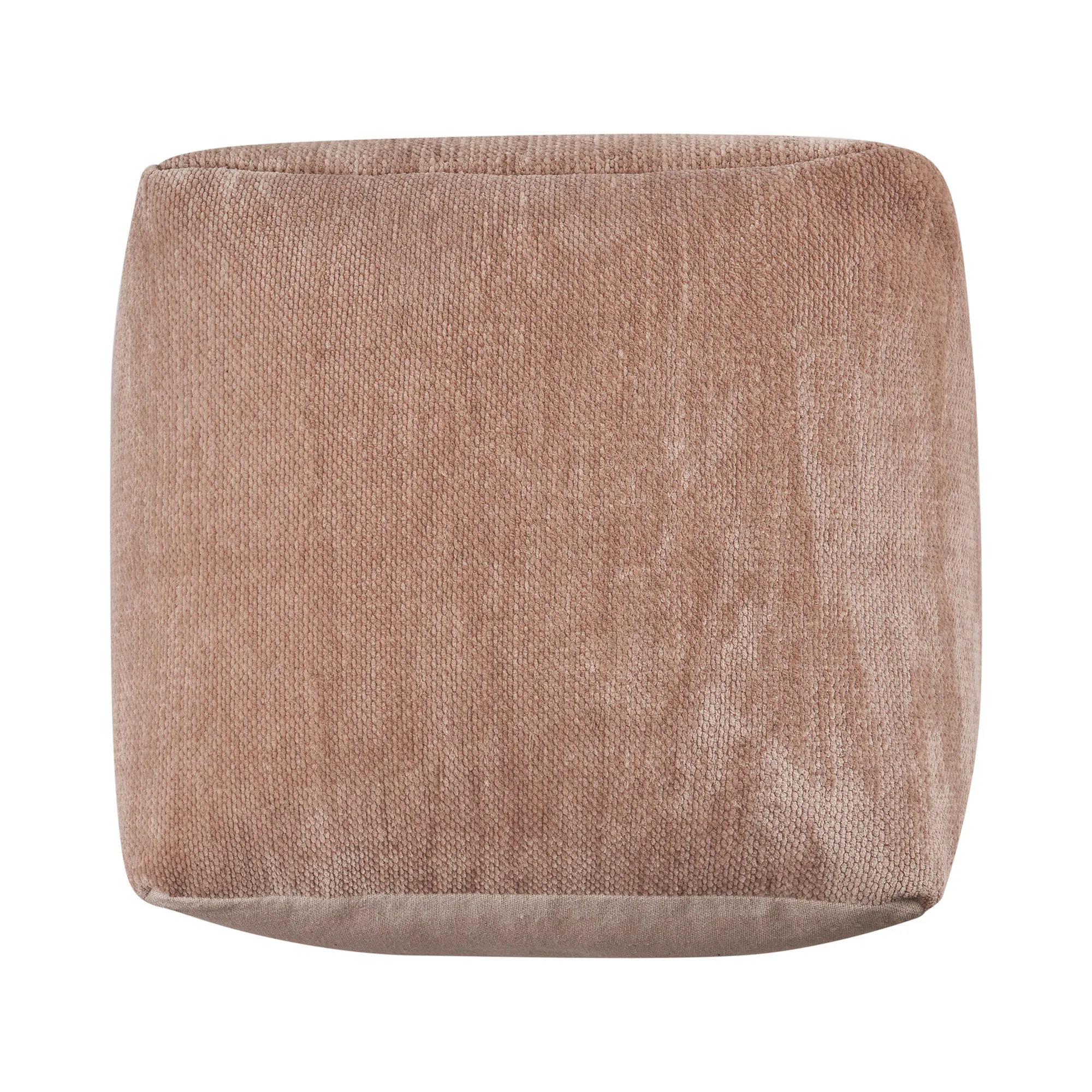H5fc0cfeba244475497b626ee53ce3d31R.webp Beige chenille cube pouf ottoman 18-inch foldable square stool in modern living room