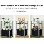 Goldoma microwave stand with shelves in a modern kitchen
