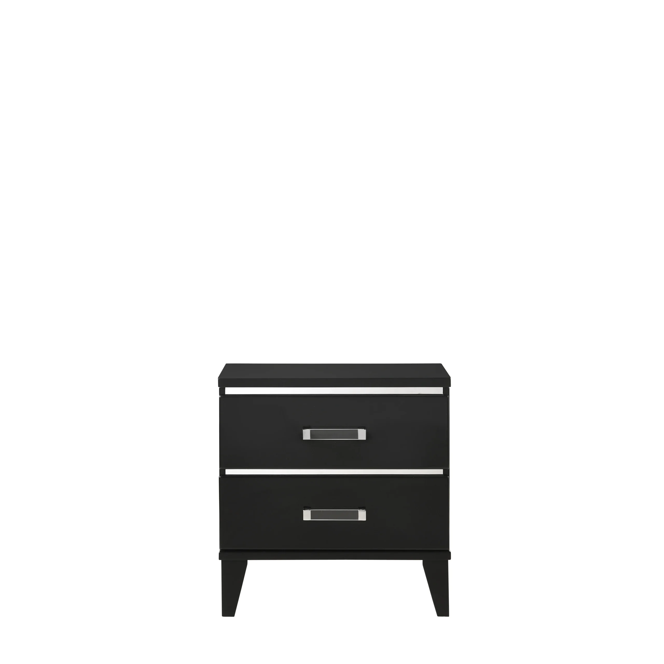 Chelsie Black Nightstand with Drawers - Modern Bedroom Storage