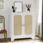 Modern Sideboard Buffet Cabinet with Rattan Decorated Doors Eco-Friendly  Kitchen & Dining Storage - Image 3