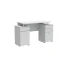 HMS 51 White Computer Desk Simple Modern Design with Five Drawers and Shelf Adjustable Office Desk Made of Wood and Metal