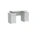 HMS 51 White Computer Desk Simple Modern Design with Five Drawers and Shelf Adjustable Office Desk Made of Wood and Metal