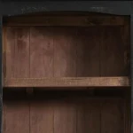 HMS 72" Solid Oak Dining Hutch Brown Black Distressed Wood with Two Doors Convertible Modern Style Sideboard for Home Furniture - Image 5
