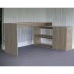 HMS 60" Light Gray L-Shaped Computer Desk Modern Wood and Metal Office Desk Durable Assembled Space-Saving Storage Features