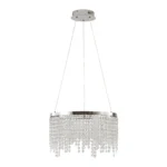 US Stock Free Shipping 16 Inch Round K9 Crystal Chandelier Chrome Stainless Steel Modern LED Pendant Light for Dining Living