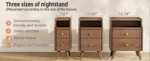 Modern solid walnut nightstand with two drawers in a bedroom setting