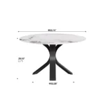 Pandora Round Sintered Stone Dining Table with Rotating Top - 6 Seater – close-up detail