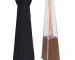 Pyramid stainless steel patio heater with infrared glass tube glowing in outdoor setting