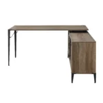 HMS 65 Wood Metal Convertible L-Shape Writing Desk Brown Black Extendable Office/Bedroom Computer Table Home Office Friendly