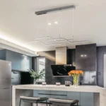 Modern LED Pendant Chandelier, Dimmable 3-Light Cluster Hanging Lamp with Chrome Finish for Dining Room, Living Room,