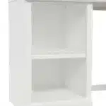 57.68-Inch Modern L-Shaped Executive Desk with 2 Storage Cabinets and 3 Drawers for Corner Office or Writing Workspace