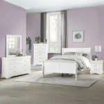 White 2-drawer nightstand in modern traditional style for bedroom storage