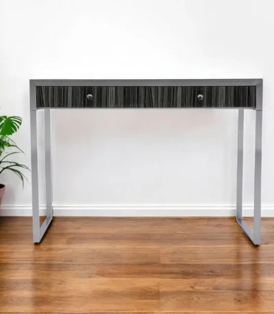 HMS 42" Extendable Silver MFC Writing Desk with Two Drawers for Living Room Workshop Warehouse Supermarket Villa Easy