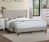 Goldoma Queen Size Upholstered Platform Bed with Fabric Headboard – Modern Charcoal