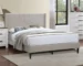 Goldoma Queen Size Upholstered Platform Bed with Fabric Headboard – Modern Charcoal