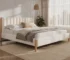 Goldoma King Size Upholstered Bed Frame with Adjustable Headboard and Storage