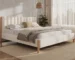 Goldoma King Size Upholstered Bed Frame with Adjustable Headboard and Storage
