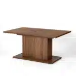 HMS 63 Inch Brown Wood Self-Storing Leaf Extendable Dining Table with Pedestal Base – close-up detail