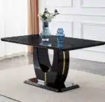Luxury Stone Dining Table with Metal Legs – Seats 6 – close-up detail