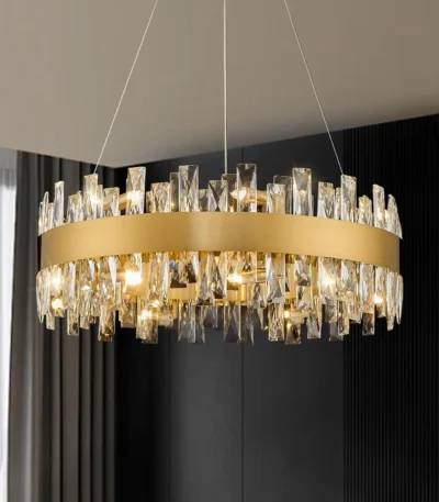 Chandelier for Dining Room Modern Round Crystal Chandelier for Living Room Bedroom Kitchen Island Kitchen Island